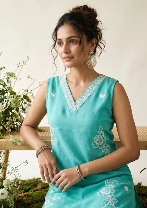 Sea_Green_Threadwork_Chanderi_Readymade_Salwar_Suit