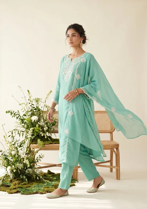 Sea_Green_Threadwork_Chanderi_Readymade_Salwar_Suit