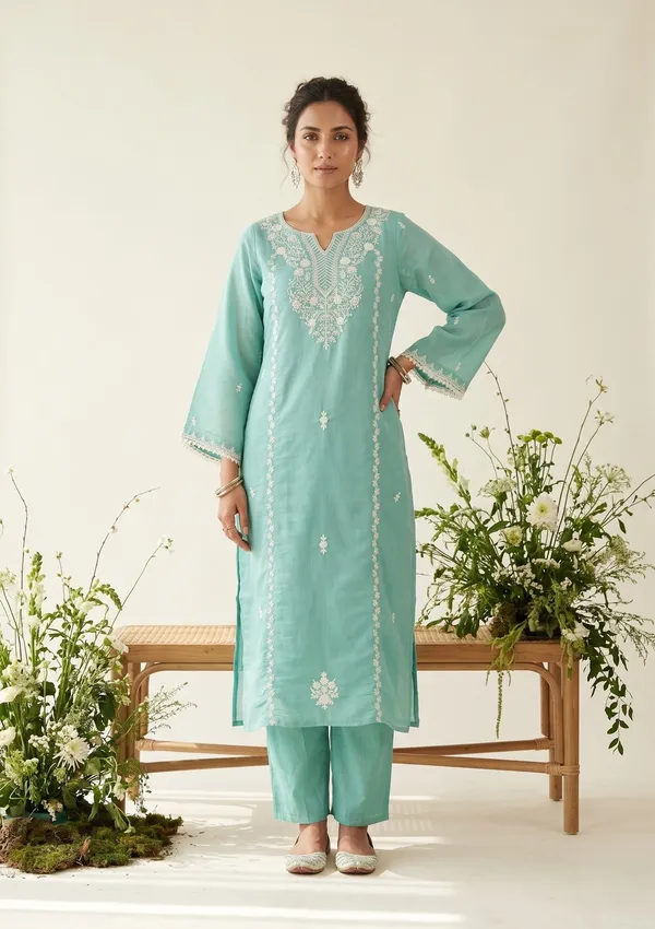 Sea_Green_Threadwork_Chanderi_Readymade_Salwar_Suit