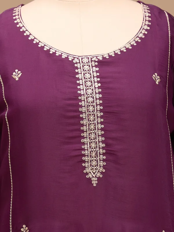 Purple_Threadwork_Chanderi_Readymade_Salwar_Suit