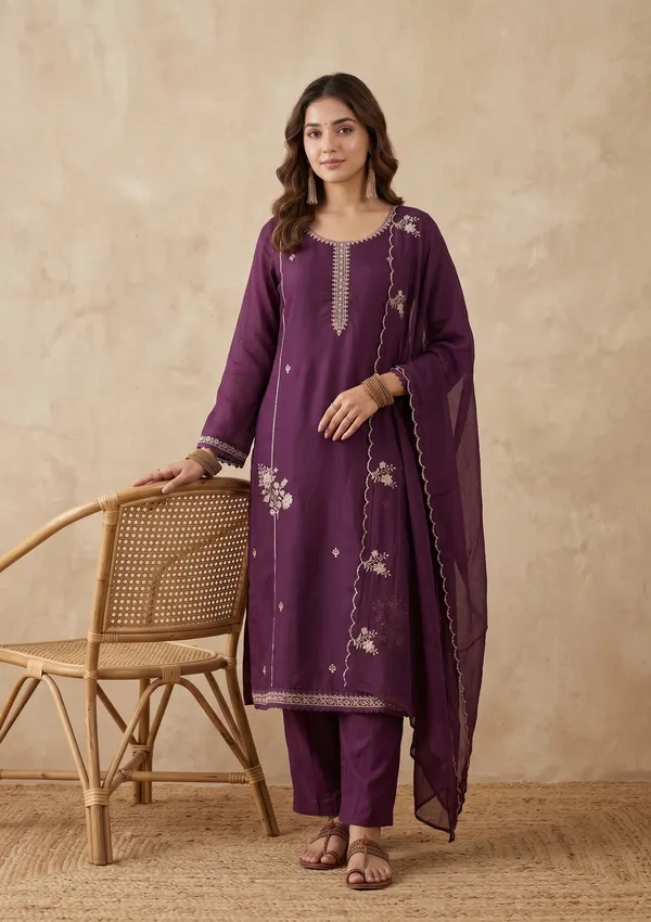 Purple_Threadwork_Chanderi_Readymade_Salwar_Suit