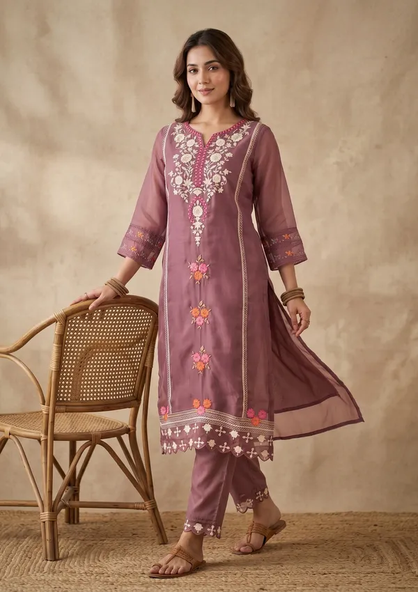 Mauve_Threadwork_Organza_Readymade_Salwar_Suit