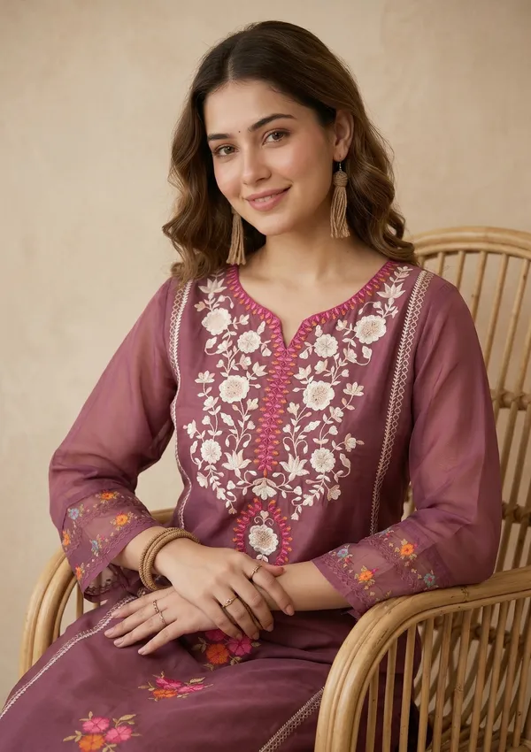 Mauve_Threadwork_Organza_Readymade_Salwar_Suit