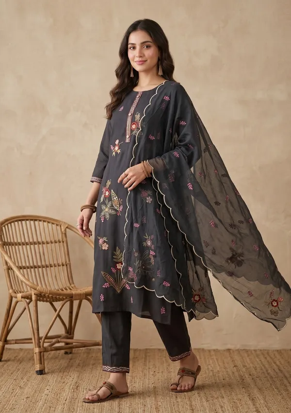 Black_Threadwork_Art_Silk_Readymade_Salwar_Suit