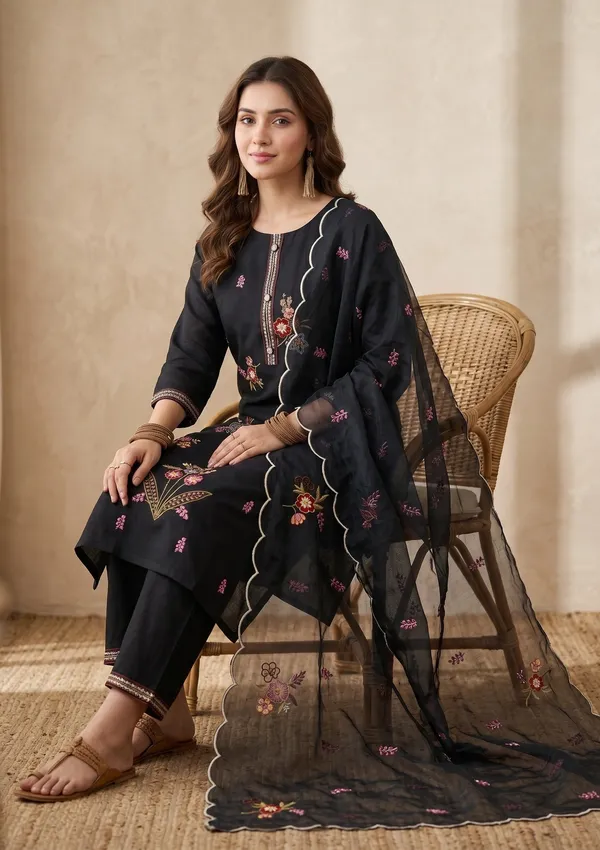 Black_Threadwork_Art_Silk_Readymade_Salwar_Suit