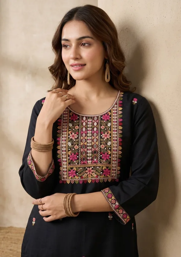 Black_Threadwork_Art_Silk_Readymade_Salwar_Suit