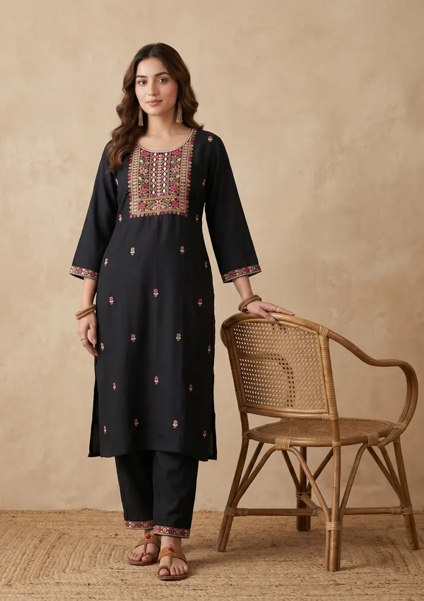 Black_Threadwork_Art_Silk_Readymade_Salwar_Suit
