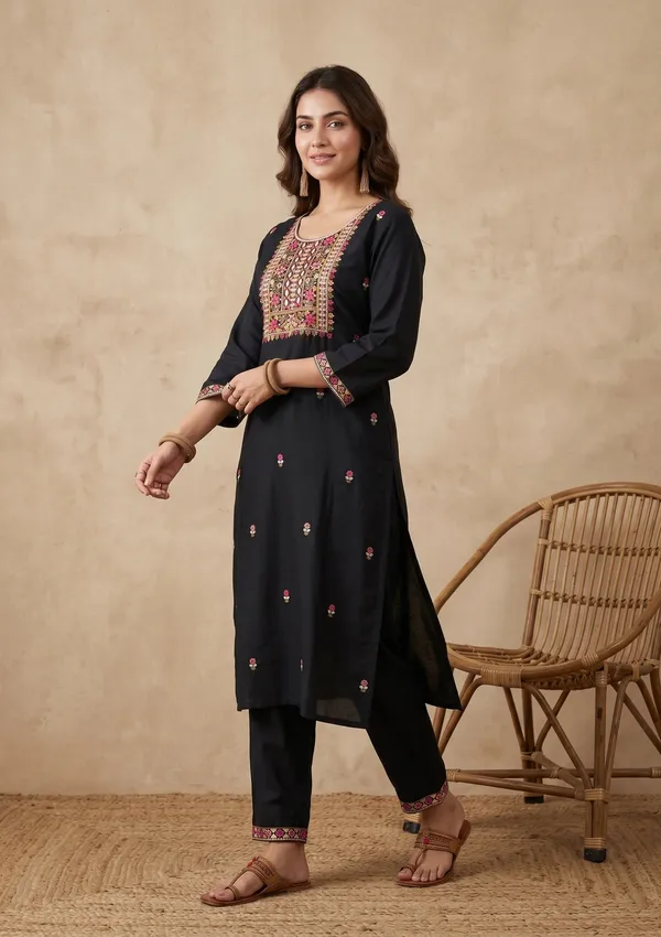 Black_Threadwork_Art_Silk_Readymade_Salwar_Suit