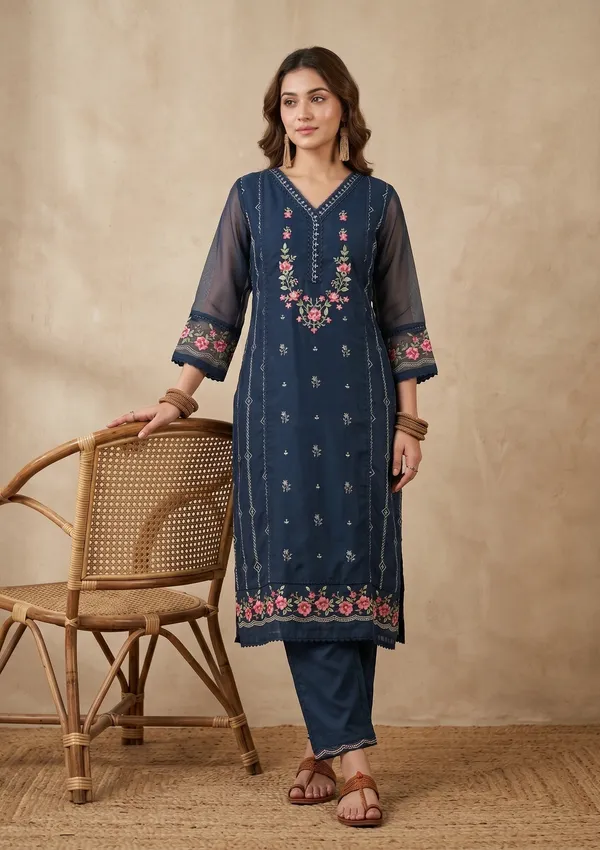 Navy_Blue_Threadwork_Chanderi_Readymade_Salwar_Suit
