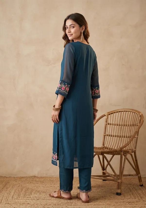 Navy_Blue_Threadwork_Chanderi_Readymade_Salwar_Suit