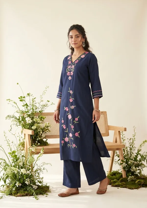 Navy_Blue_Threadwork_Art_Silk_Readymade_Salwar_Suit