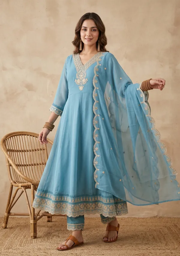 Sky_Blue_Threadwork_Organza_Readymade_Salwar_Suit