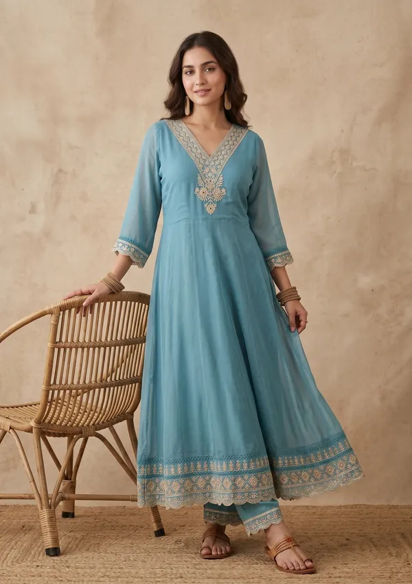 Sky_Blue_Threadwork_Organza_Readymade_Salwar_Suit