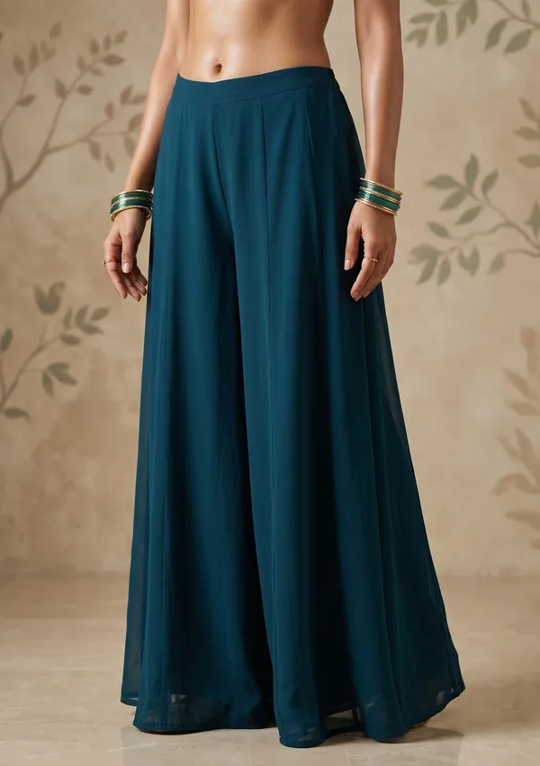 Peacock_Blue_Threadwork_Georgette_Readymade_Salwar_Suit