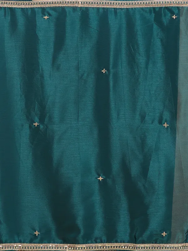 Teal_Green_Zariwork_Gold_Chinon_Readymade_Salwar_Suit