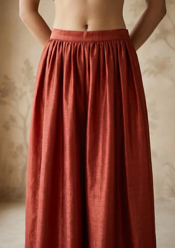 Rust_Zariwork_Gold_Chinon_Readymade_Salwar_Suit