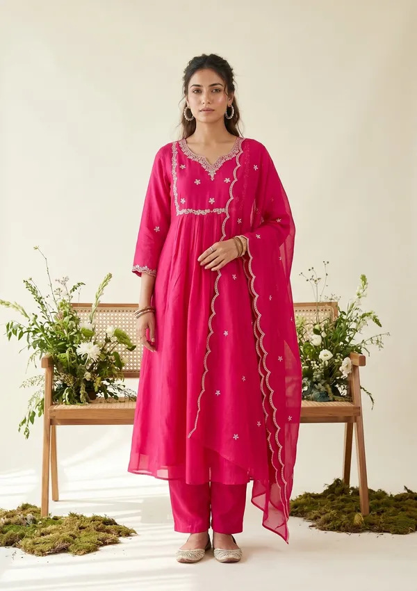 Rani_Pink_Zariwork_Gold_Soft_Raw_Silk_Readymade_Salwar_Suit