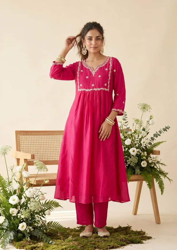 Rani_Pink_Zariwork_Gold_Soft_Raw_Silk_Readymade_Salwar_Suit