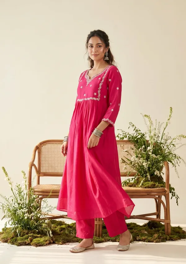 Rani_Pink_Zariwork_Gold_Soft_Raw_Silk_Readymade_Salwar_Suit