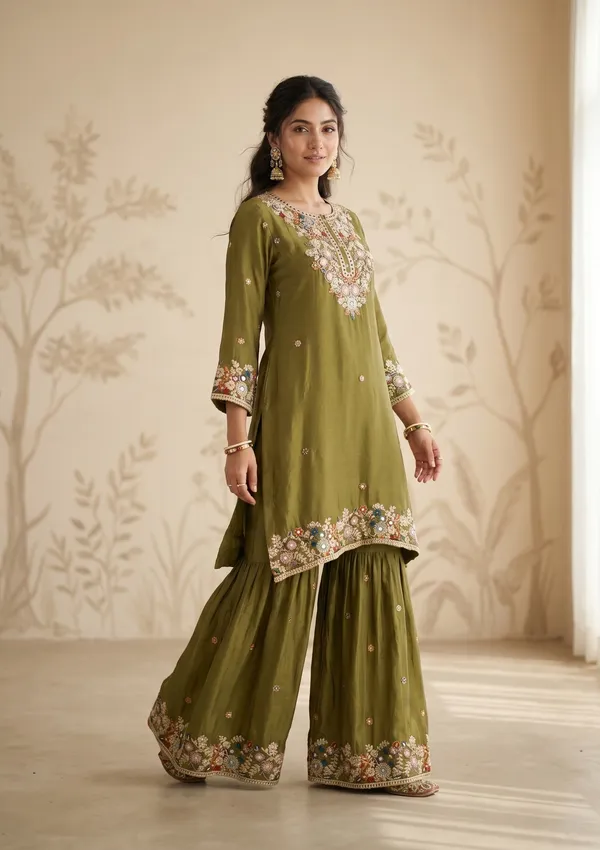 Mehendi_Threadwork_Crepe_Readymade_Salwar_Suit