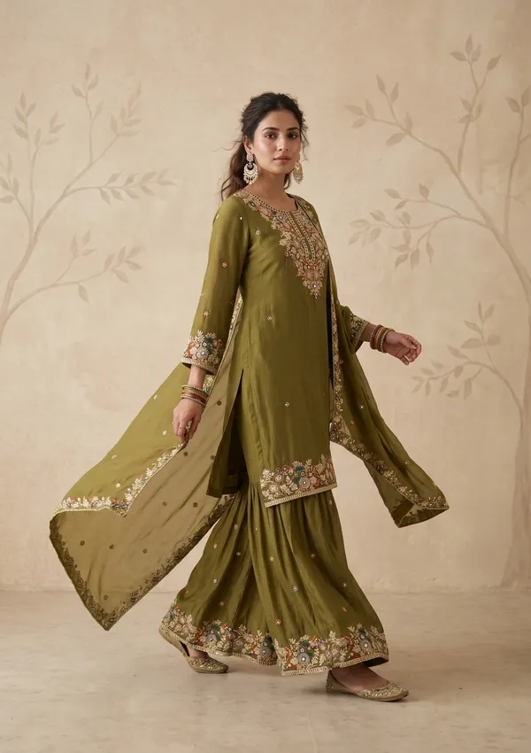Mehendi_Threadwork_Crepe_Readymade_Salwar_Suit