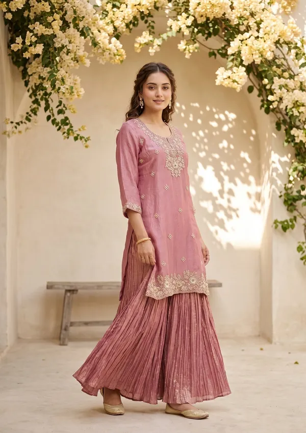 Onion_Pink_Zariwork_Gold_Tissue_Readymade_Salwar_Suit
