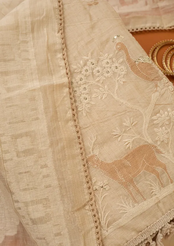 Cream_Threadwork_Cotton_Unstitched_Salwar_Suit
