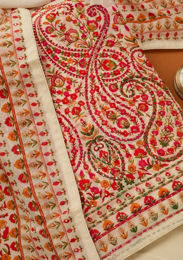 Cream_Threadwork_Crepe_Unstitched_Salwar_Suit