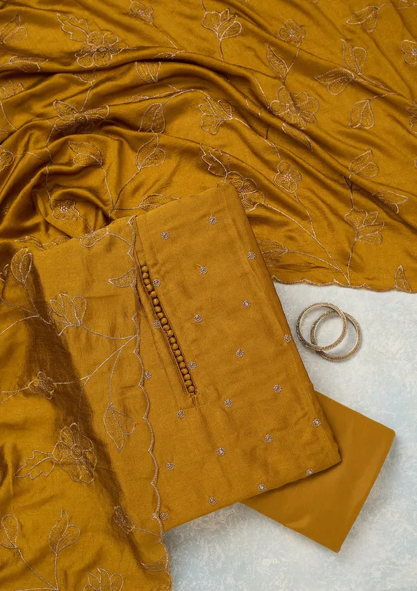 Mustard_Zariwork_Gold_Soft_Raw_Silk_Unstitched_Salwar_Suit