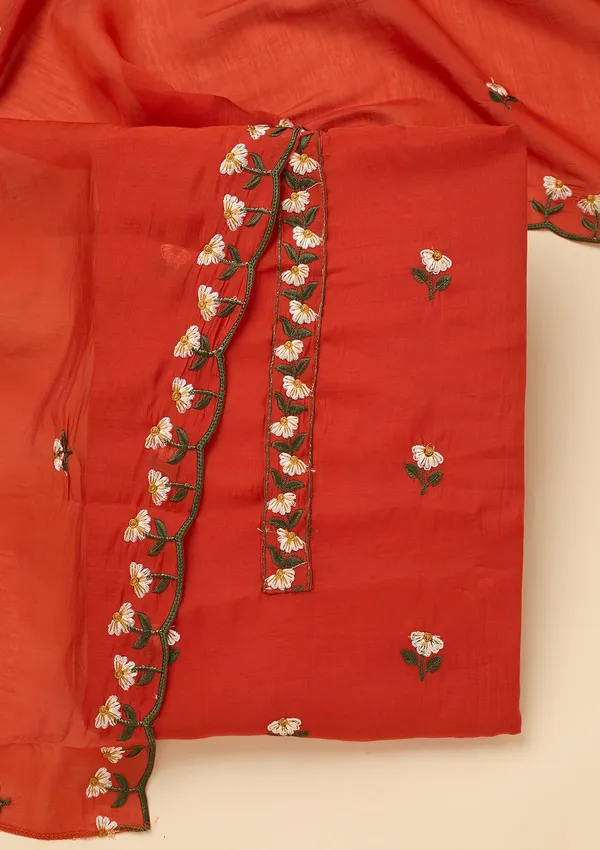 Orange_Threadwork_Semi_Crepe_Unstitched_Salwar_Suit