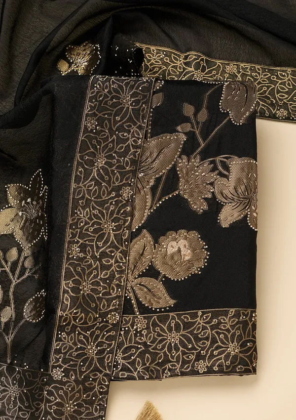 Black_Stonework_Gold_Dola_Silk_Unstitched_Salwar_Suit