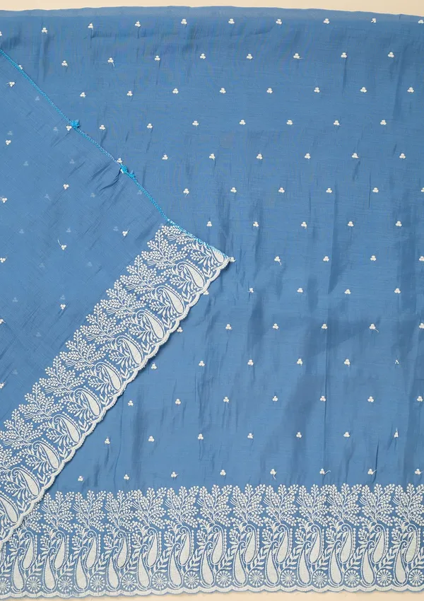 Blue_Threadwork_Chanderi_Unstitched_Salwar_Suit