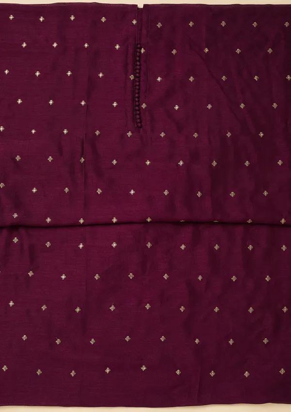 Wine_Zariwork_Gold_Soft_Raw_Silk_Unstitched_Salwar_Suit