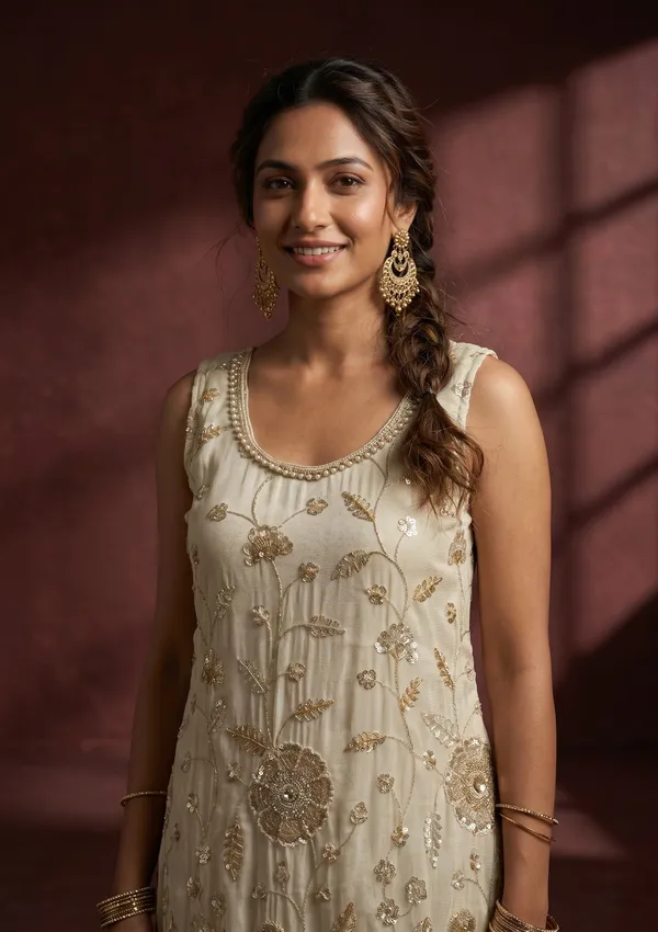 Cream_Cutdana_Tissue_Readymade_Salwar_Suit