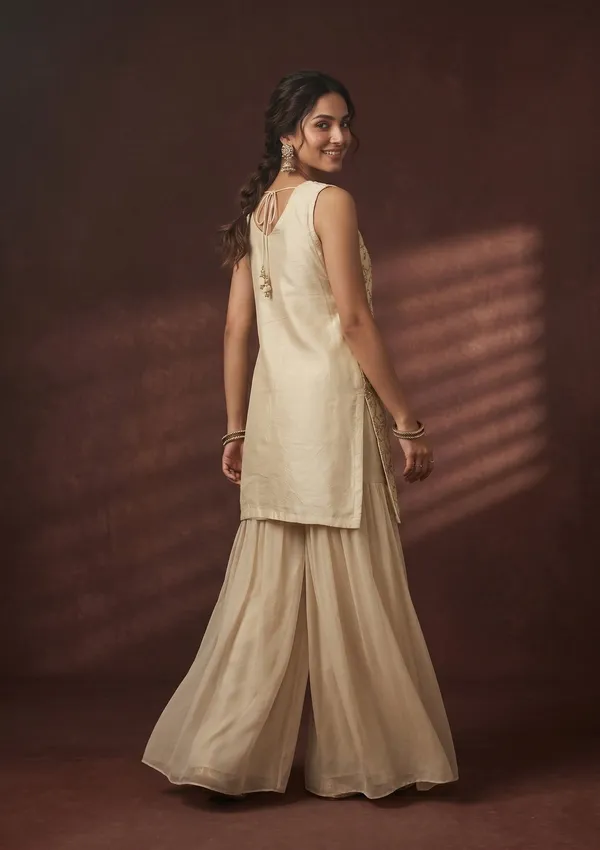 Cream_Cutdana_Tissue_Readymade_Salwar_Suit