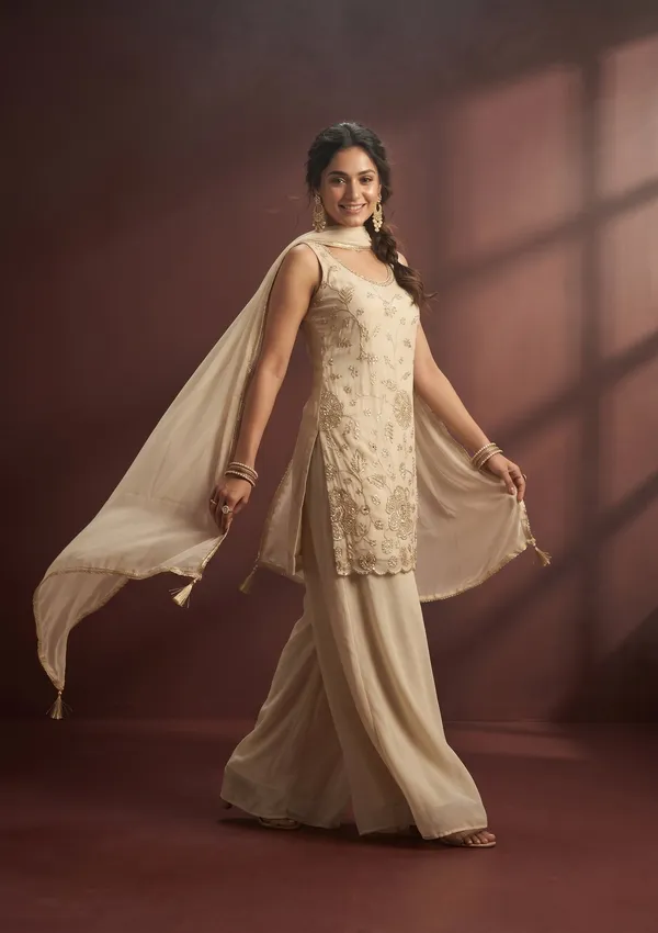 Cream_Cutdana_Tissue_Readymade_Salwar_Suit