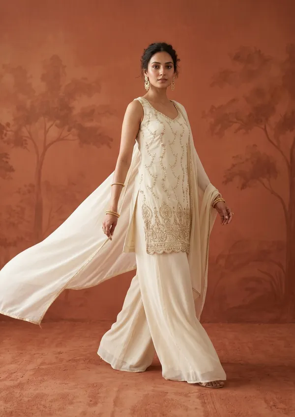 Cream_Cutdana_Tissue_Readymade_Salwar_Suit