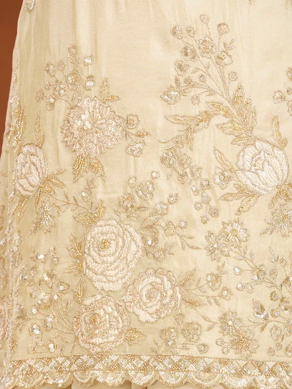 Cream_Cutdana_Tissue_Readymade_Salwar_Suit