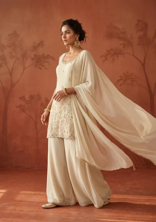Cream_Cutdana_Tissue_Readymade_Salwar_Suit