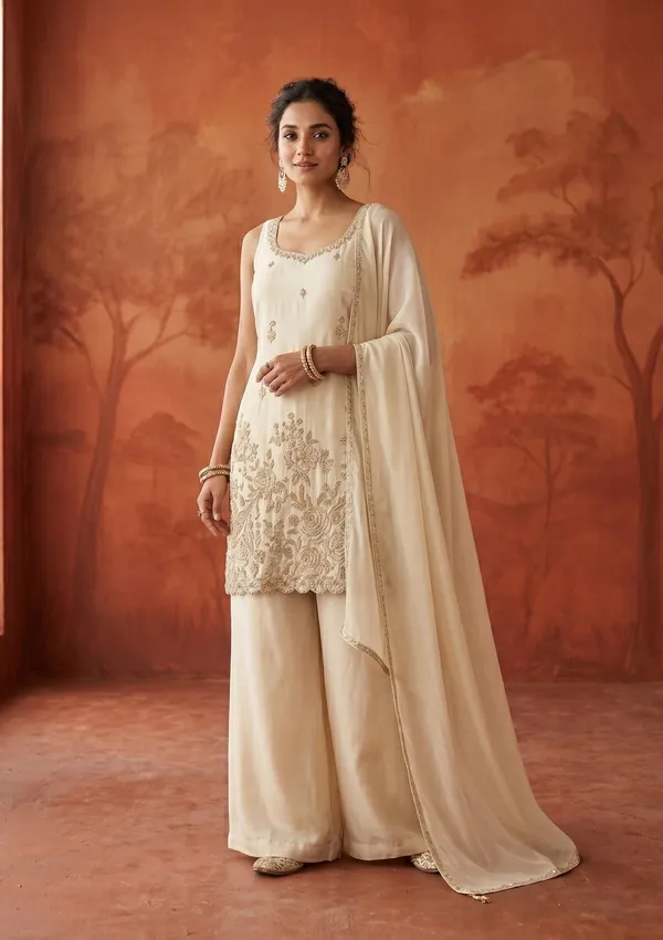Cream_Cutdana_Tissue_Readymade_Salwar_Suit