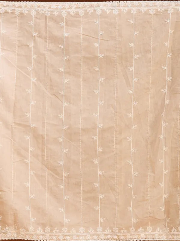 Beige_Threadwork_Chanderi_Readymade_Salwar_Suit