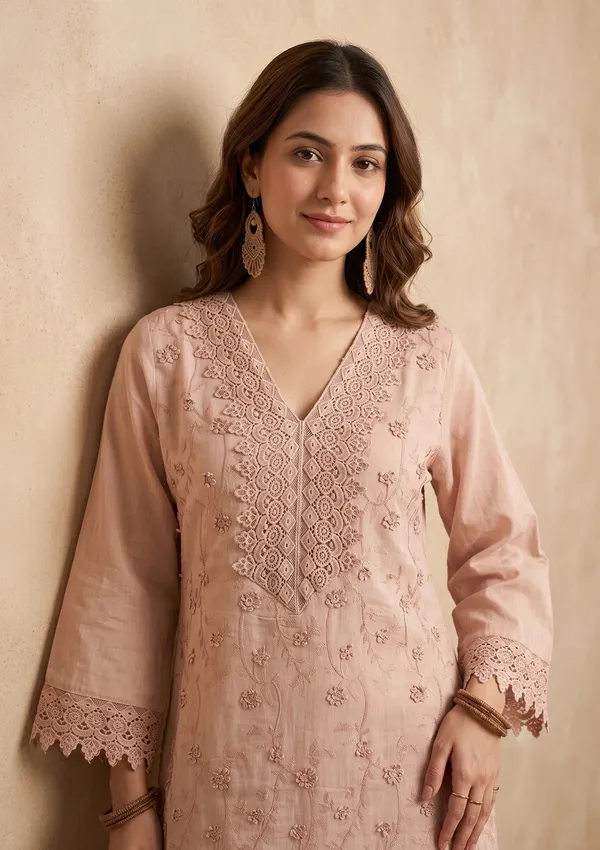 Light_Brown_Threadwork_Cotton_Readymade_Salwar_Suit
