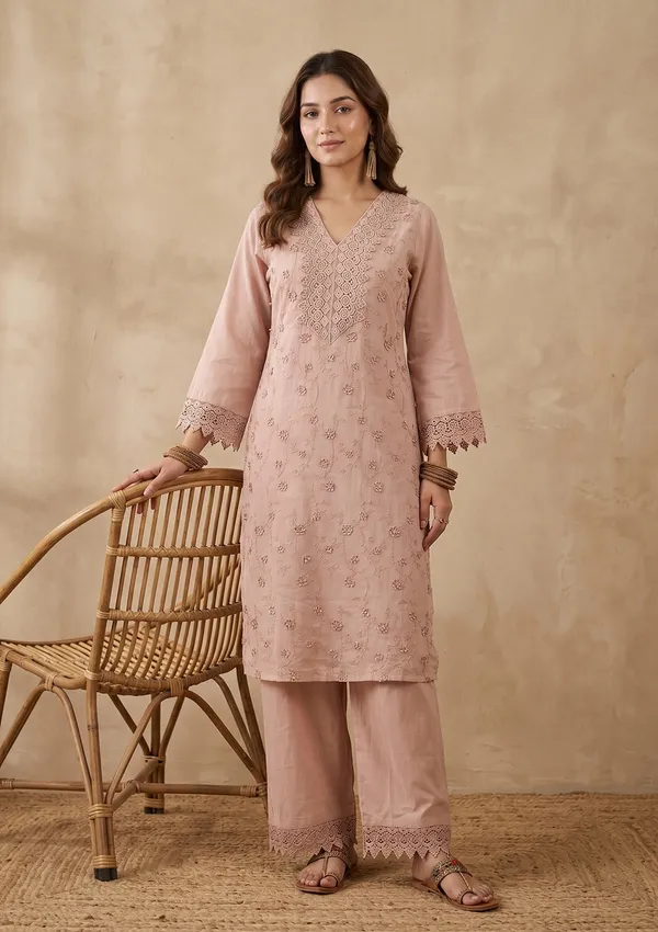Light_Brown_Threadwork_Cotton_Readymade_Salwar_Suit