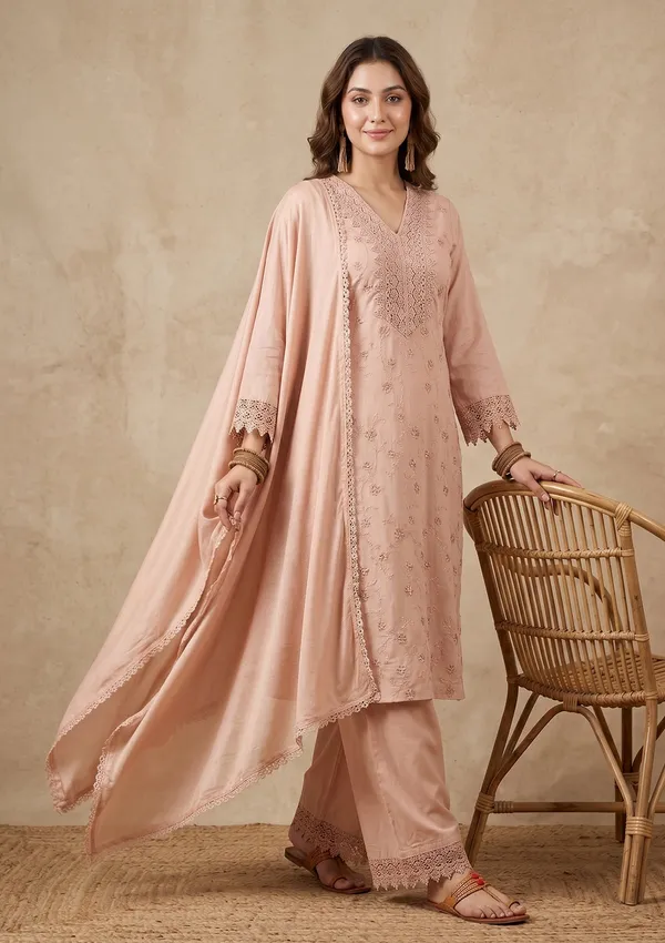 Light_Brown_Threadwork_Cotton_Readymade_Salwar_Suit