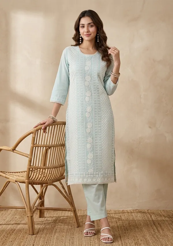 Sea_Green_Threadwork_Chanderi_Readymade_Salwar_Suit