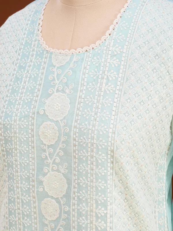 Sea_Green_Threadwork_Chanderi_Readymade_Salwar_Suit