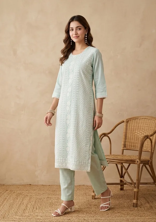 Sea_Green_Threadwork_Chanderi_Readymade_Salwar_Suit