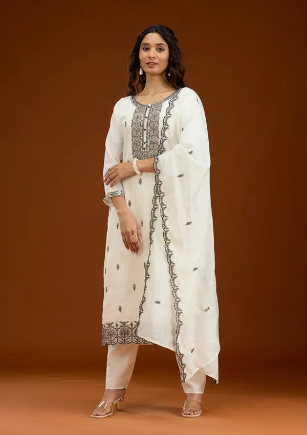 Off_White_Crepe_Threadwork_Straight_Kurta_With_Regular_Pant_And_Dupatta