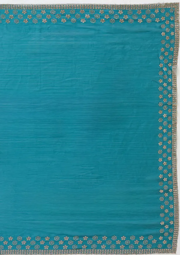 Blue_Chiffon_Gold_Stonework_Saree_With_Matching_Blouse_Piece