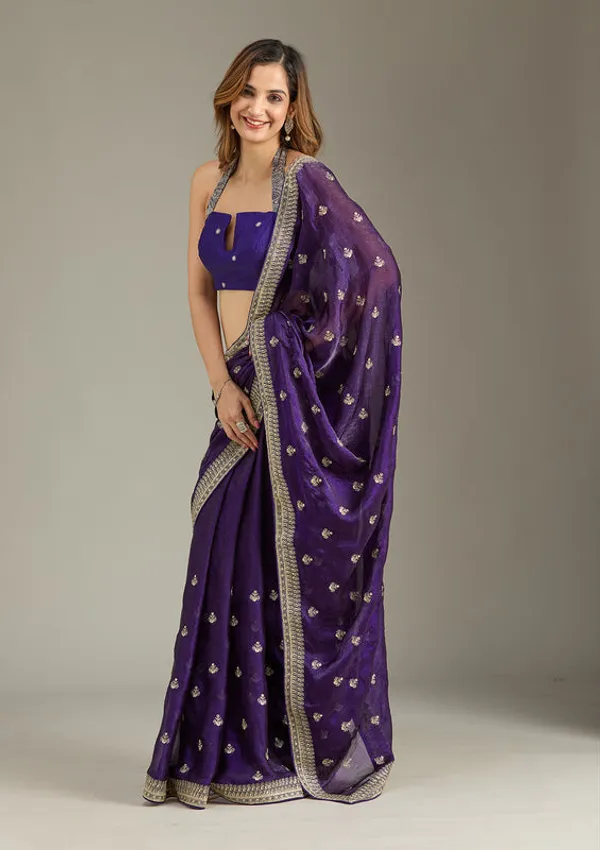 Purple_Tissue_Gold_Zariwork_Saree_With_Matching_Blouse_Piece